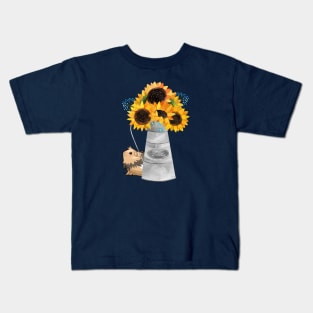 Sunflowers and Guinea Pig Kids T-Shirt